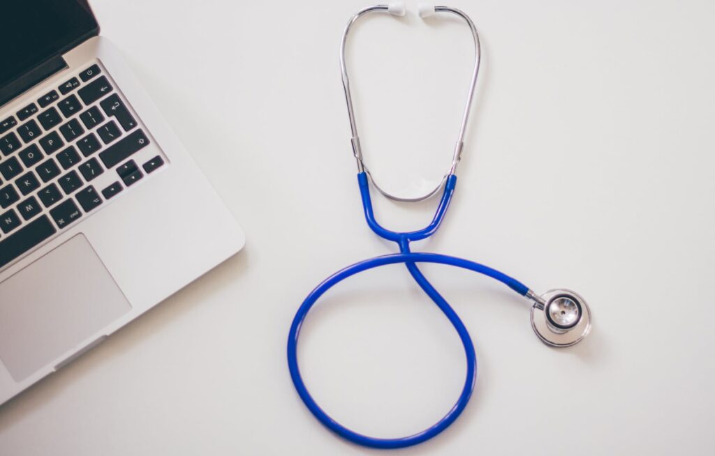 Useful Tools in Medical Career, i.e., a Stethoscope and Laptop
